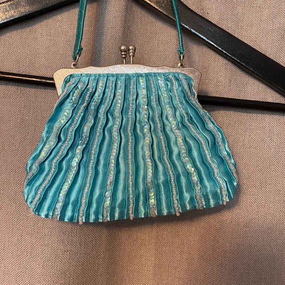 Handbags - Y2K shell aqua mini purse